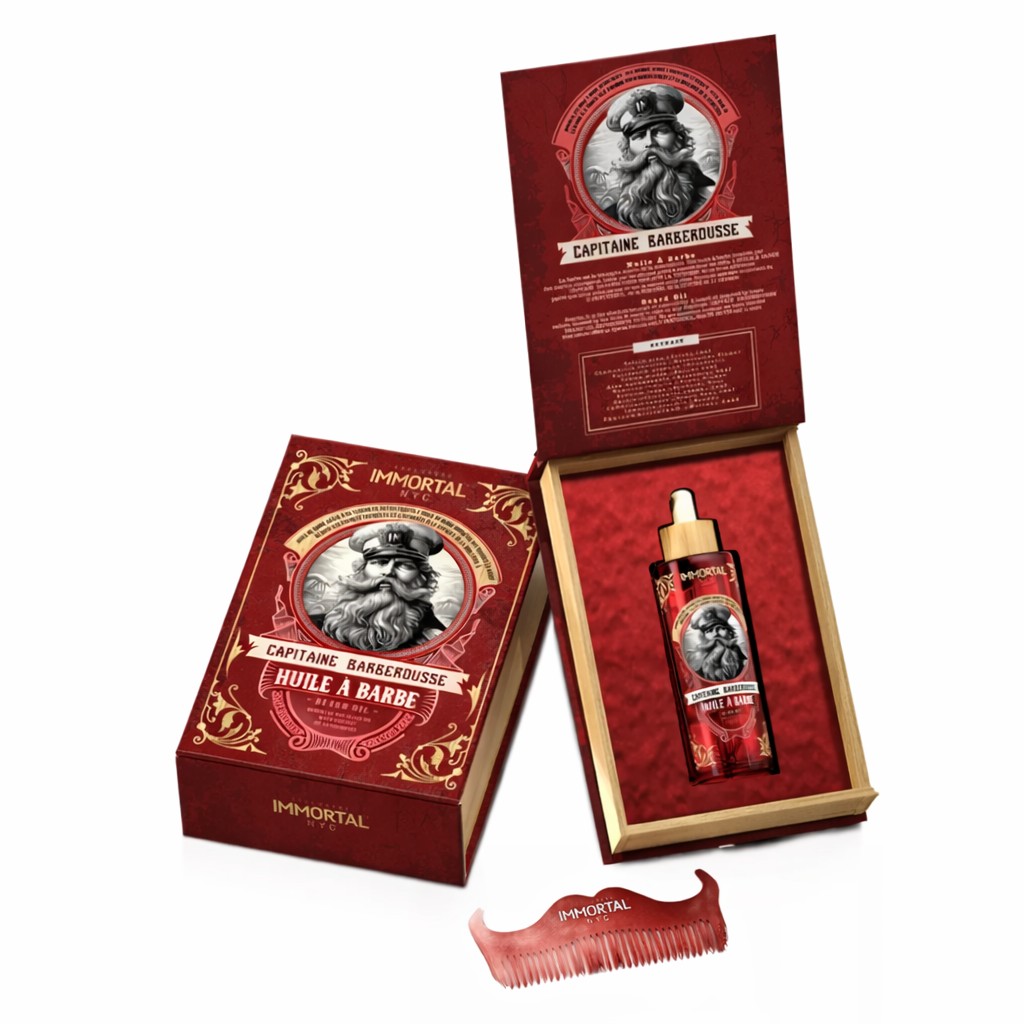 IMMORTAL NYC CAPITANE BARBEROUSSE BEARD OIL 100 ML (WITH FREE GIFT COMB AND OWN BOX)