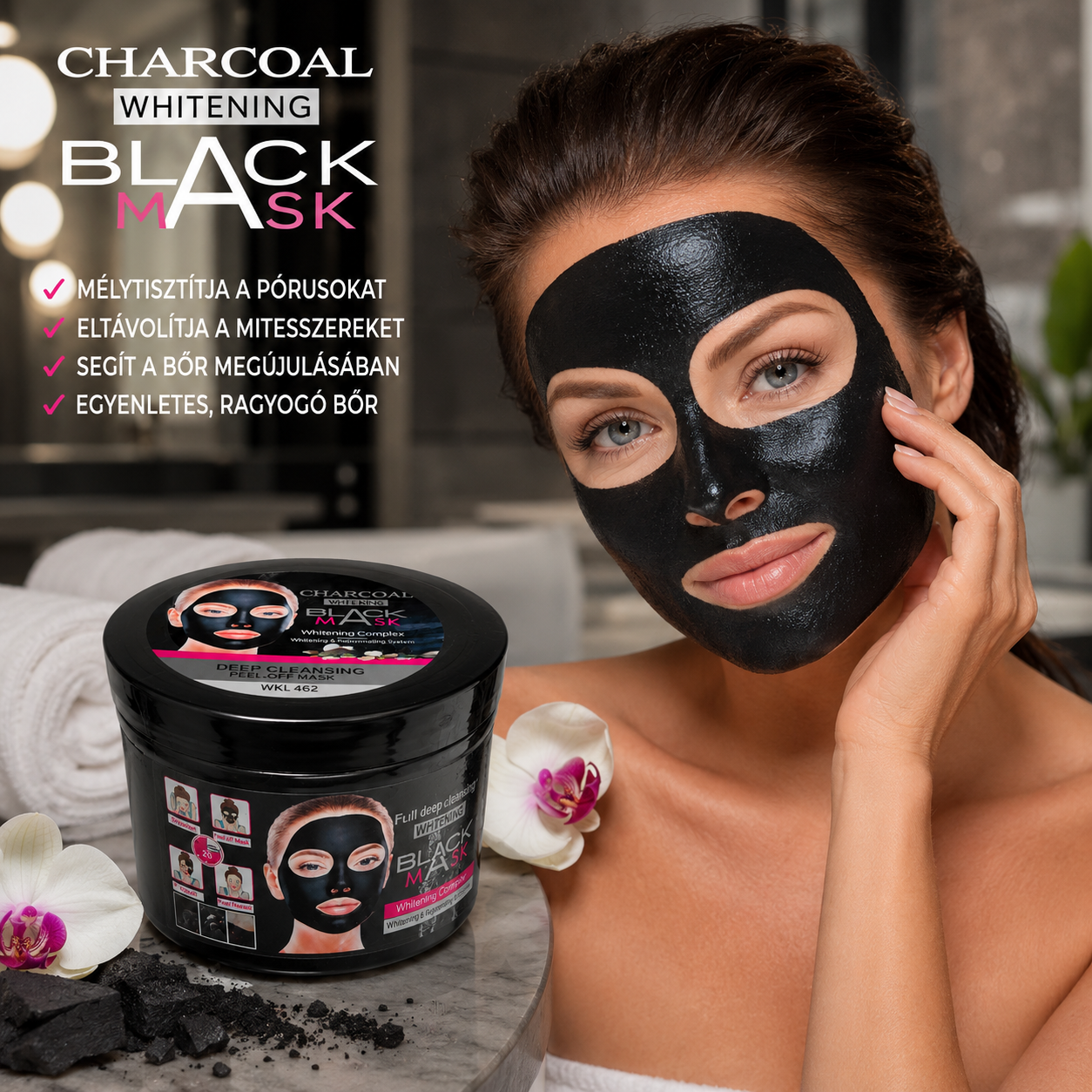 CHARCOAL BLACK MASK DEEP CLEANSING PEEL-OFF MASK 300ml