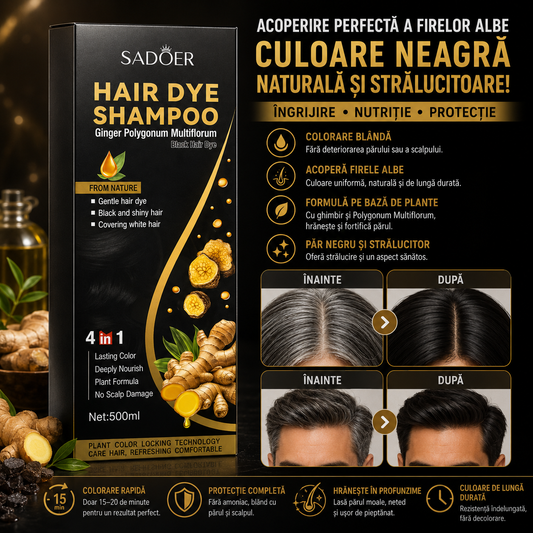 ȘAMPON COLORANT NEGRU CU GHIMBIR 500ML SD012860