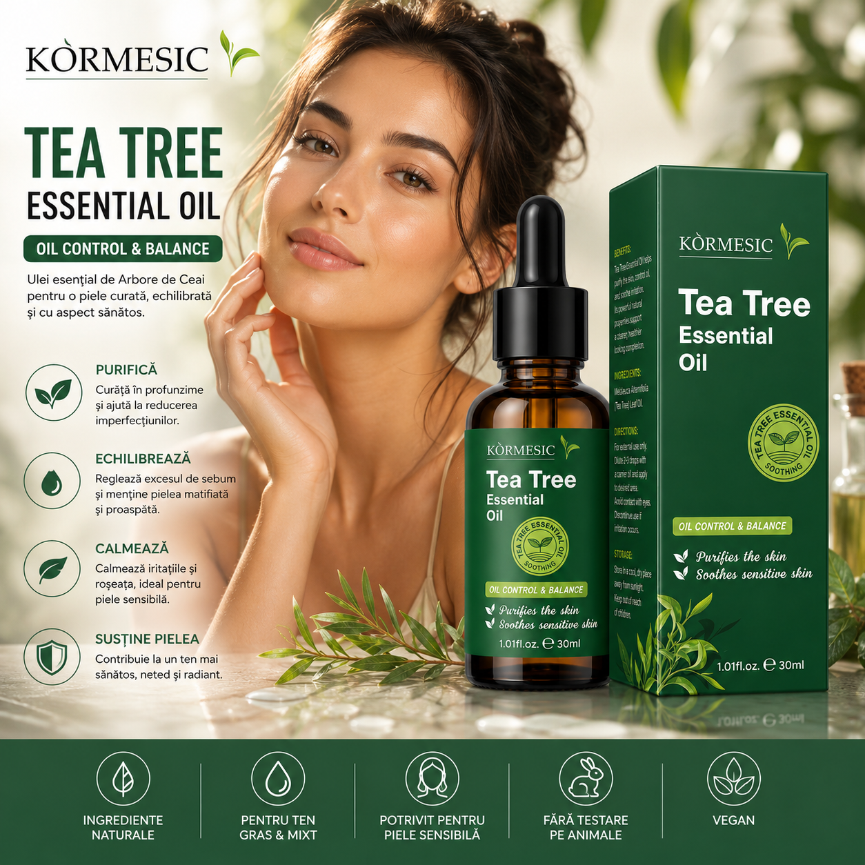 KORMESIC Tea Tree Essential Oil 30ml