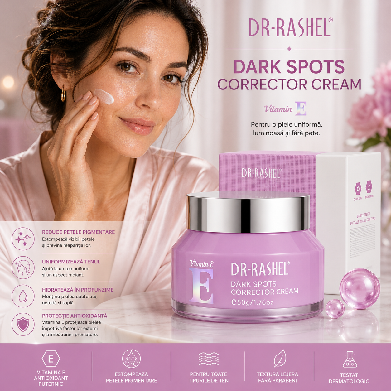Dr. Rashel Cremă cu vitamina E împotriva petelor pigmentare 30 ml DRL-1629