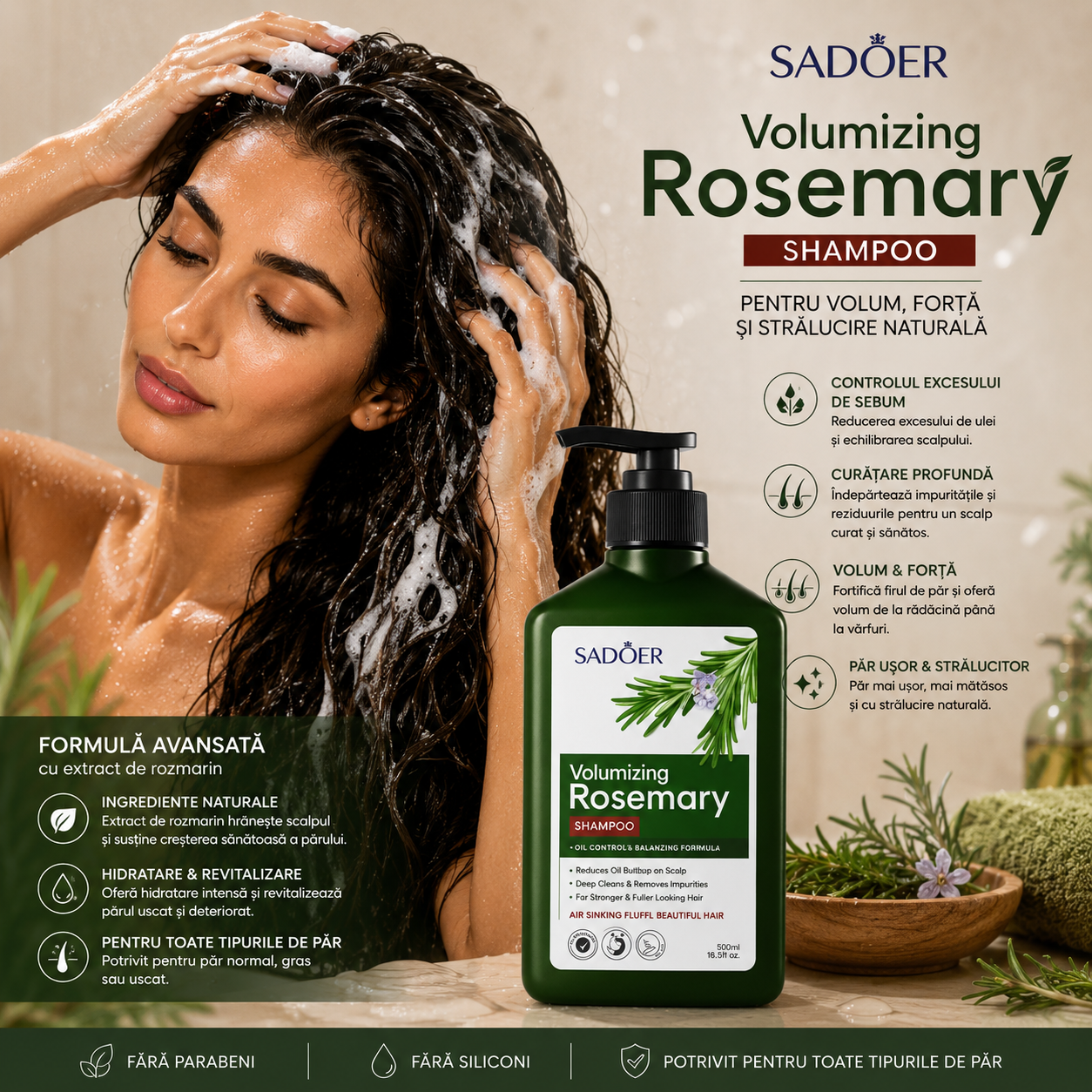 Sadoer Șampon cu rozmarin 500 ml SD80625