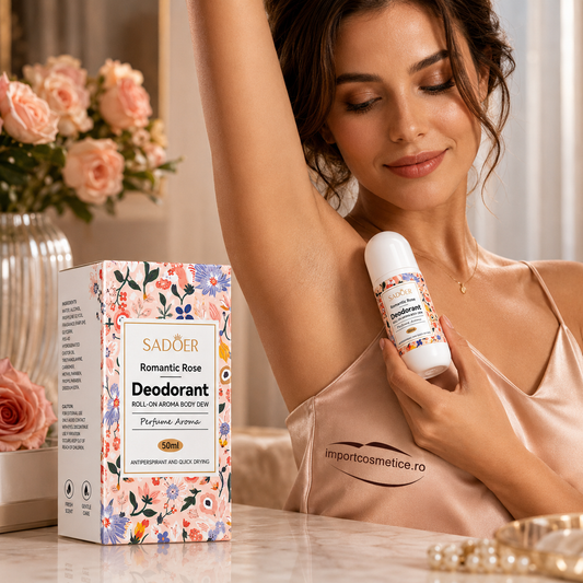 SADOER ROMANTIC ROSE DEODORANT ROLL-ON AROMA BODY DEW 50ML