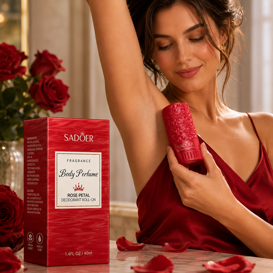 SADOER FRAGRANCE BODY PERFUME ROSE PETAL DEODORANT ROLL-ON 40ML