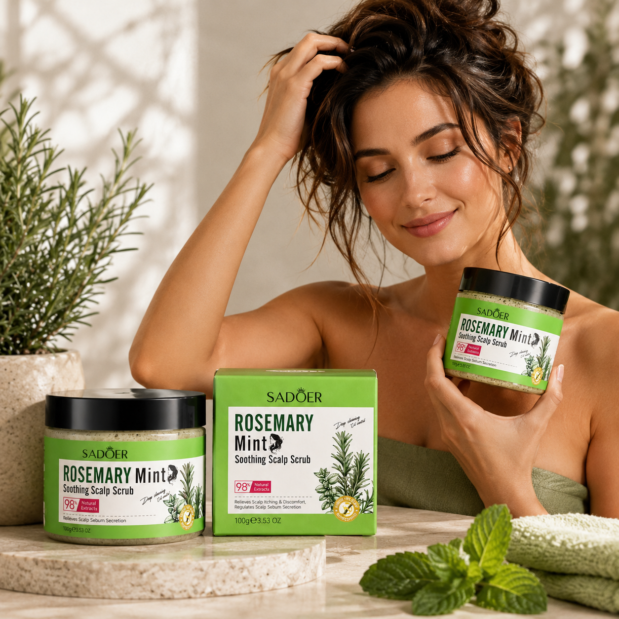 SADOER ROSEMARY MINT SOOTHING SCALP SCRUB 100G