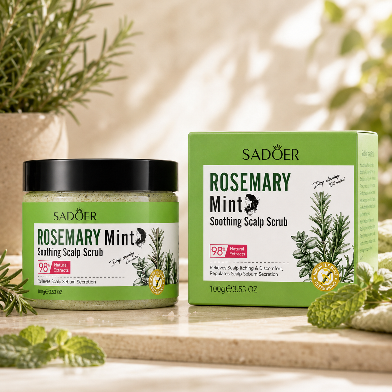 SADOER ROSEMARY MINT SOOTHING SCALP SCRUB 100G