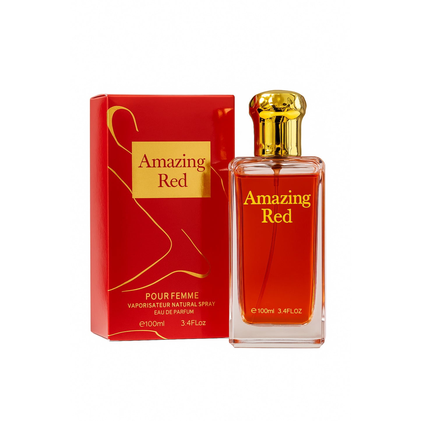 Amazing Red perfume for women, 100ml bottle and red box, import cosmetics