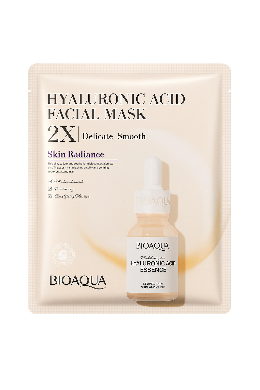 Bioaqua – Mască tip fașă 2x cu acid hialuronic, 30 g  BQY38647