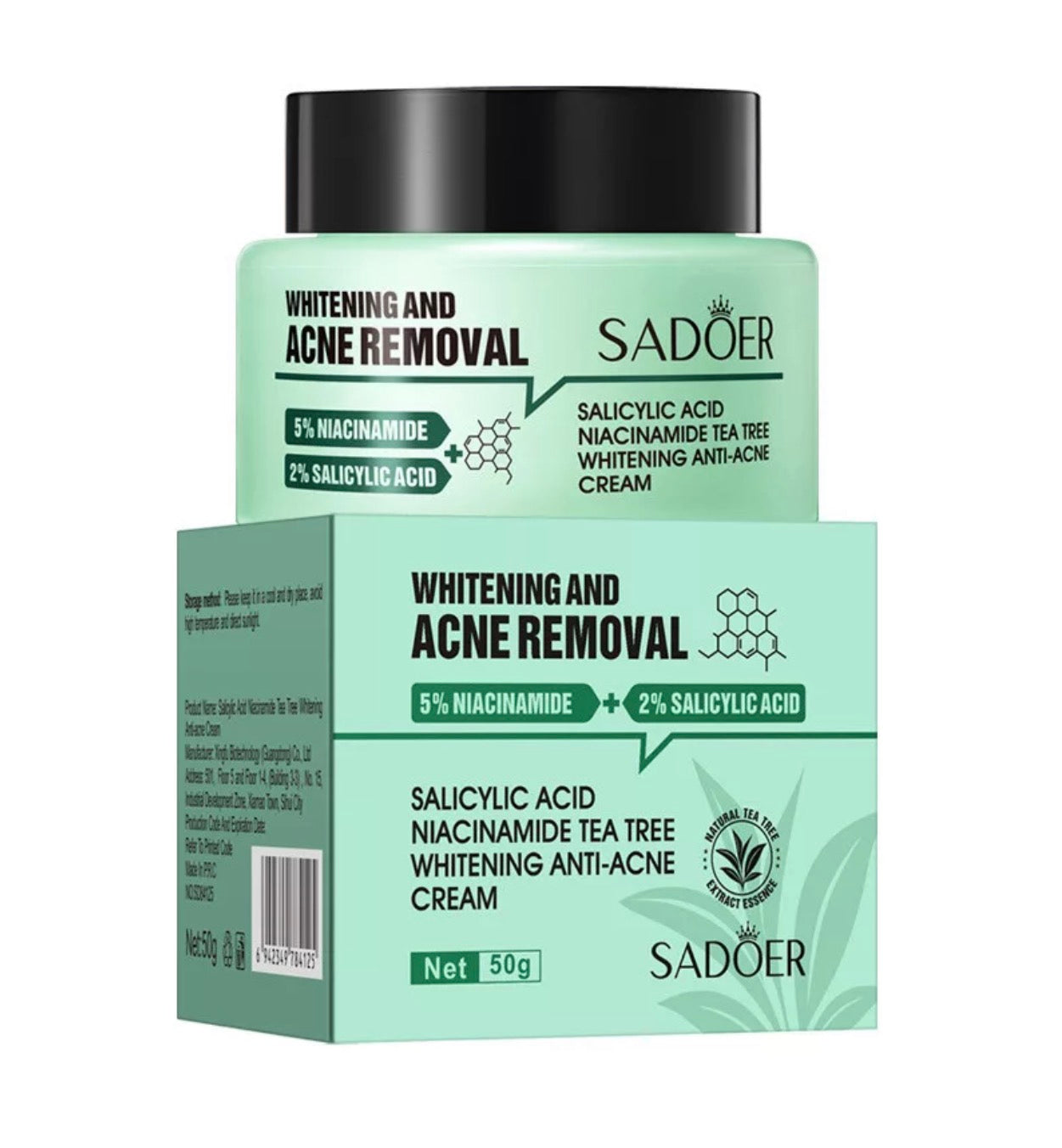 Crema de față SADOER Salicylic Acid Niacinamide Tea Tree Whitening Anti-Acne