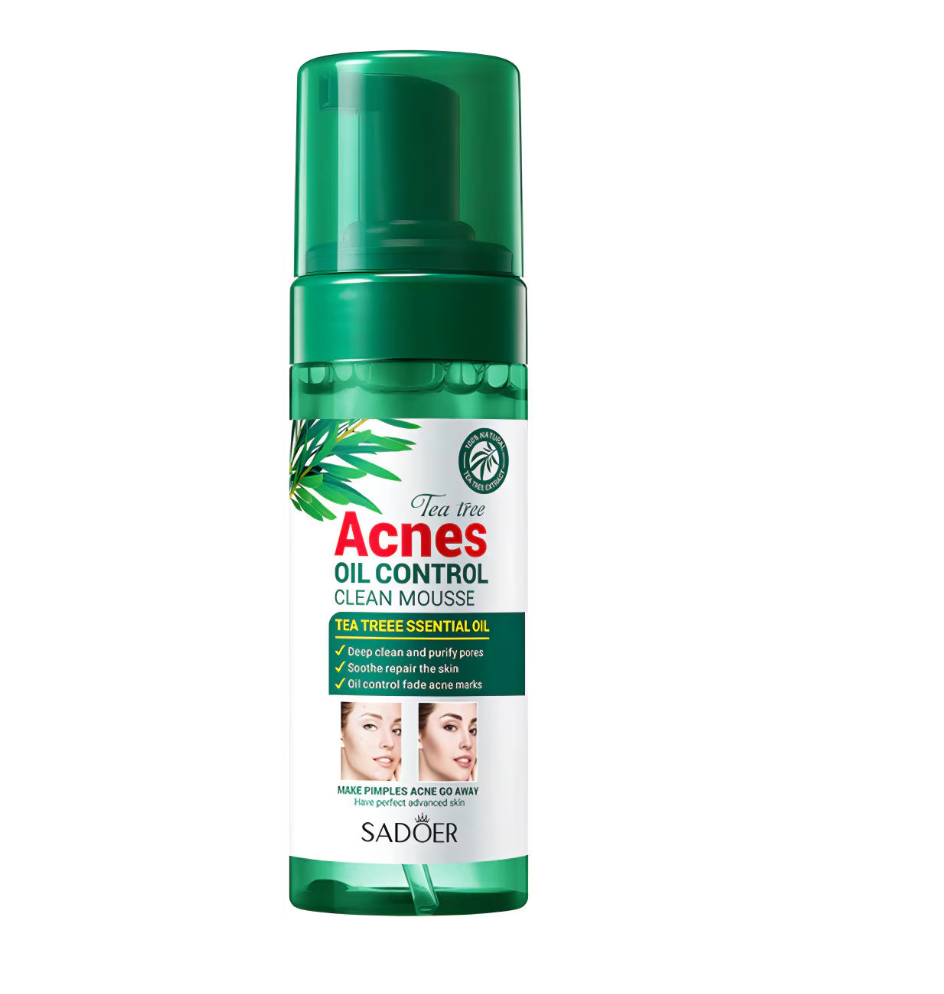 Spuma de curățare facială ANTI ACNE SADOER, cu ulei de arbore de ceai, 150ml. SD62685
