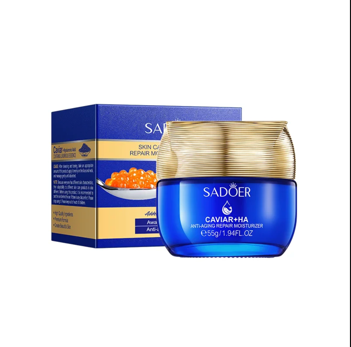 CREMĂ HIDRATANTĂ ANTIRID SADOER CAVIAR + ACID HIALURONIC 55G
