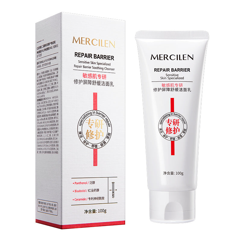 MERCILEN Gel de Curățare Facială Repair Barrier cu Ceramide, Panthenol și Bisabolol pentru Ten Sensibil – Curățare Delicată și Calmarea Pielii 100 g – MXL4187
