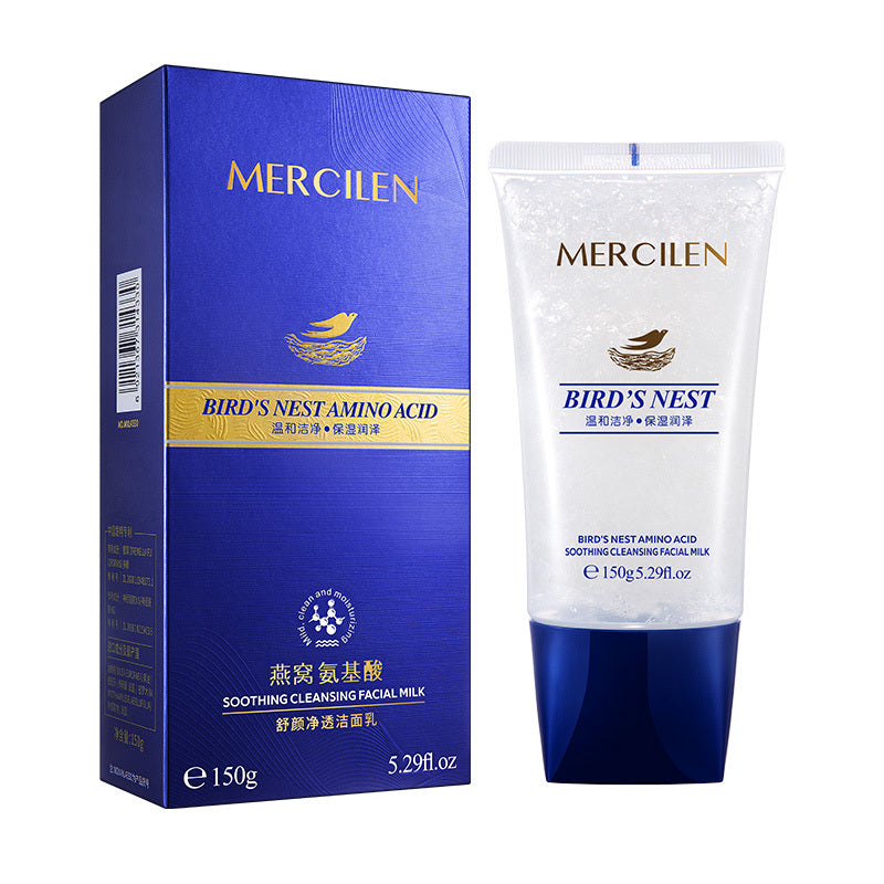 MERCILEN Spumă de Curățare Facială cu Cuib de Pasăre și Aminoacizi – Hidratare, Curățare Delicată și Calmarea Tenului 150 g – MXL4330
