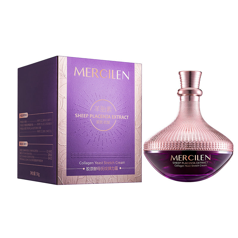 MERCILEN Cremă Facială cu Extract de Placentă de Oaie, Colagen și Drojdie – Fermitate, Elasticitate și Îngrijire Anti-Aging 50 g – MXL4927