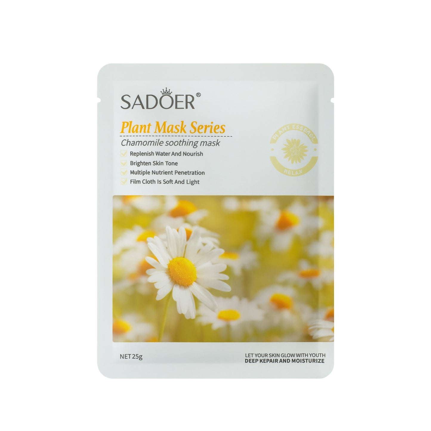 Masca facială SADOER calmantă cu mușețel  SD80610